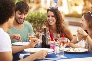 group of friends eating out in Sutton Coldfield